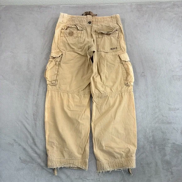 Vintage Hollister Cargo Paratrooper Baggy Skater Pants in Tan Men Medium 34x30